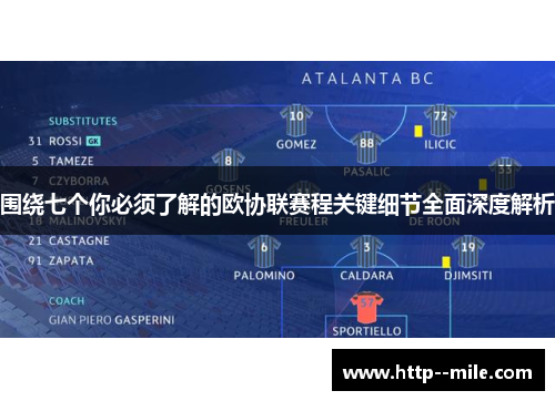 围绕七个你必须了解的欧协联赛程关键细节全面深度解析